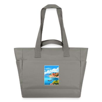 Corfou Grèce Affiche de voyage Souvenir Carte Postale Peinture - Sac matelassé déperlant - gris - Devant