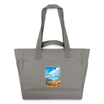 Badlands Nationalpark Reise Poster Souvenir WPA - Wasserabweisende Padded Bag - Grau - Vorne