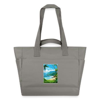 American Samoa National Park Travel Poster Card - Water-Repellent Padded Bag - grey - Front