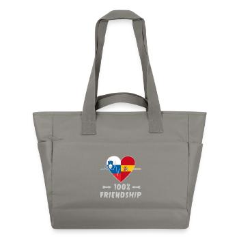 Slowenien und Spanien 100% Freundschaft - Wasserabweisende Padded Bag - Grau - Vorne
