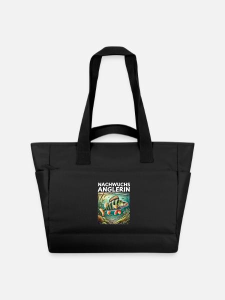 Nachwuchs Anglerin Barsch Angler Motiv - Wasserabweisende Padded Bag - Schwarz