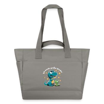 T-Rex Baby Dino Grand Frère Dinobaby Cadeau - Sac matelassé déperlant - gris - Devant
