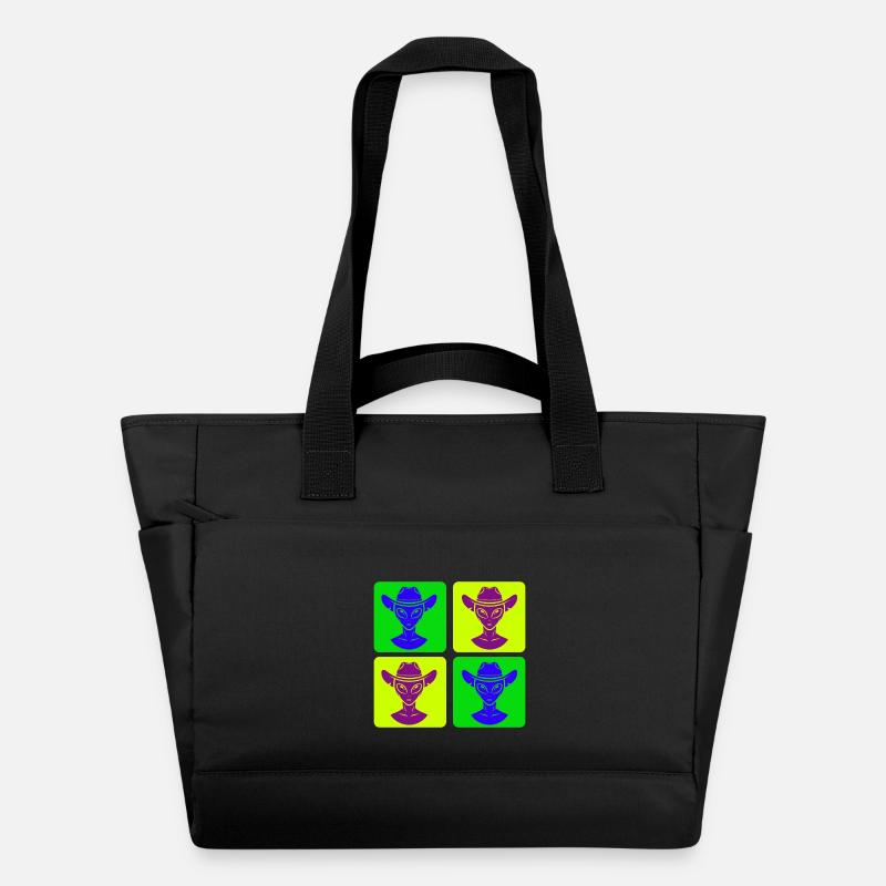 Alien Cowboy Pop Art Design - Sac matelassé déperlant - noir