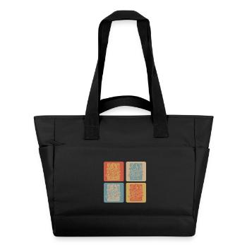 Design rétro d’astronomie - Sac matelassé déperlant - noir - Devant