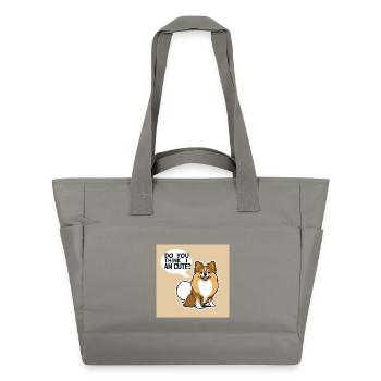 Funny Pomeranian Dog - Do You Think I Am Cute? - Water-Repellent Padded Bag - grey - Front