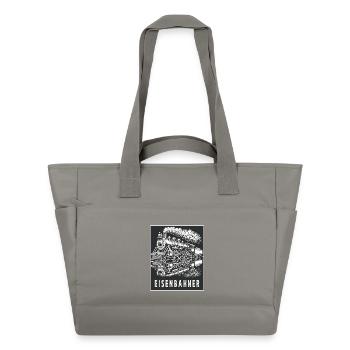 Locomotive à vapeur cheminot Retro - Sac matelassé déperlant - gris - Devant