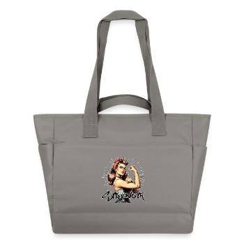 Force femme forte Style Rockabilly cadeau - Sac matelassé déperlant - gris - Devant