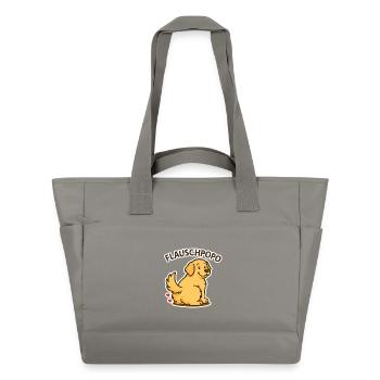 Flauschpopo – Süßer Hund mit fluffigem Po - Wasserabweisende Padded Bag - Grau - Vorne