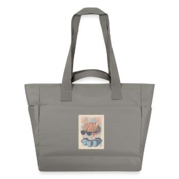 Kaffee = Gehirn an! - Wasserabweisende Padded Bag - Grau - Vorne