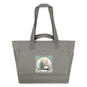 Christmas Skulls with Tree and Candy - Water-Repellent Padded Bag - grey - Front