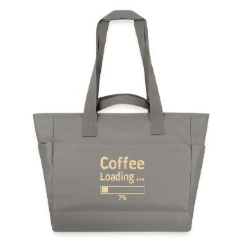 Coffee Loading Spruch Zitat - Wasserabweisende Padded Bag - Grau - Vorne
