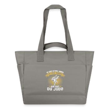 an old man who does judo judoka gift - Water-Repellent Padded Bag - grey - Front
