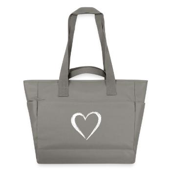 Cute Hand Drawn Heart - Water-Repellent Padded Bag - grey - Front