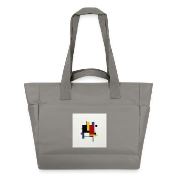 Composition abstraite géométrique colorée - Sac matelassé déperlant - gris - Devant