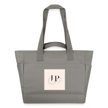 Monogramme élégant avec devise inspirante - Sac matelassé déperlant - gris - Devant