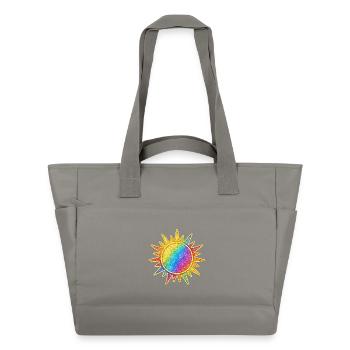 Vibrant Rainbow Sunburst Design - Water-Repellent Padded Bag - grey - Front