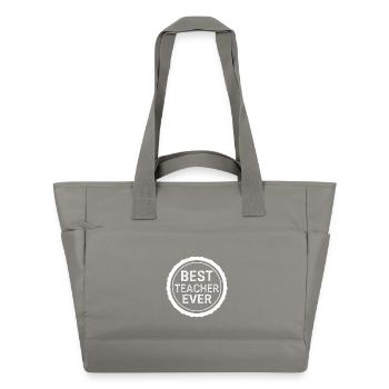 Best Teacher Ever – Emblem Sticker Design - Water-Repellent Padded Bag - grey - Front