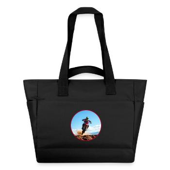 Logo de couleur motocross - Rouge - Sac matelassé déperlant - noir - Devant