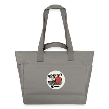 Raquette de tennis de table rétro - Sac matelassé déperlant - gris - Devant