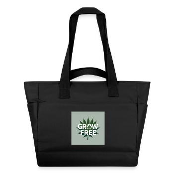 Grow Free Blatt Design - Wasserabweisende Padded Bag - Schwarz - Vorne