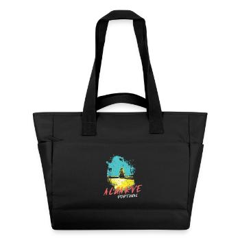Strand Felsen Algarve Illustration Portugal - Wasserabweisende Padded Bag - Schwarz - Vorne