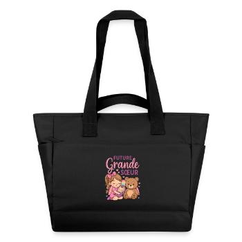 Future Grande Soeur 2026 Je Vais Etre Grande Soeur - Sac matelassé déperlant - noir - Devant