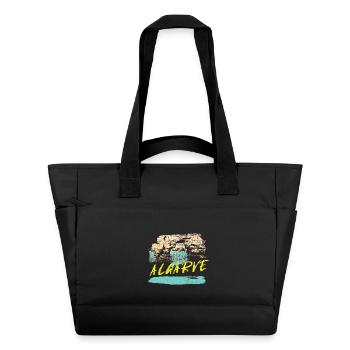 Klippen Algarve Illustration Portugal - Wasserabweisende Padded Bag - Schwarz - Vorne