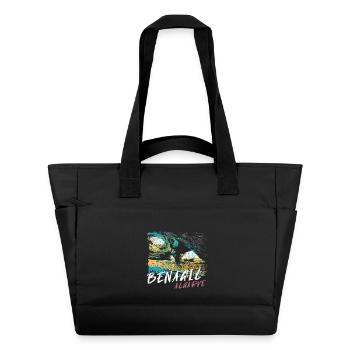 Benagil Höhle Algarve bunte Illustration - Wasserabweisende Padded Bag - Schwarz - Vorne