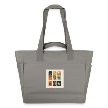 Grille des plantes d’automne - Sac matelassé déperlant - gris - Devant