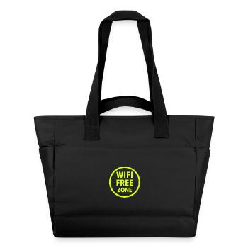 WiFi Freie Zone Neon Kreis - Wasserabweisende Padded Bag - Schwarz - Vorne