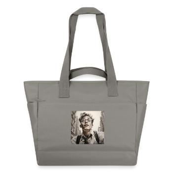 Big City Views Glasses Portrait - Water-Repellent Padded Bag - grey - Front