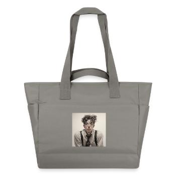 Dreamy Spectacle Wearer Portrait - Water-Repellent Padded Bag - grey - Front