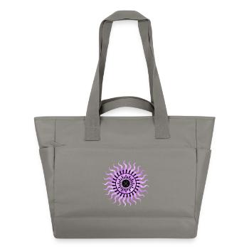 Verträumte lila Sonne - Wasserabweisende Padded Bag - Grau - Vorne