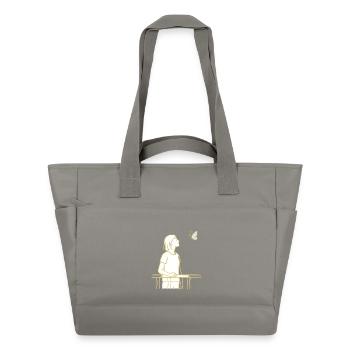 View of the butterfly - Water-Repellent Padded Bag - grey - Front