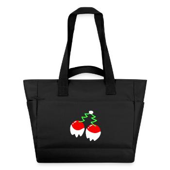 Kirsche – Weihnachten - Wasserabweisende Padded Bag - Schwarz - Vorne
