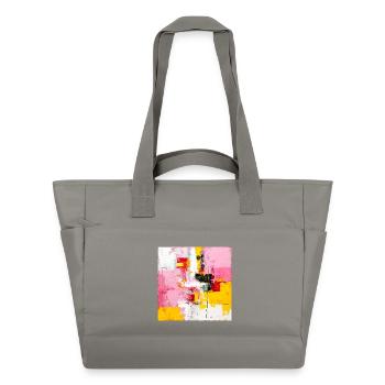 Blocs de couleur abstraits Rose Jaune - Sac matelassé déperlant - gris - Devant