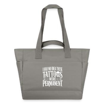 Les tatouages étaient permanents, citation - Sac matelassé déperlant - gris - Devant