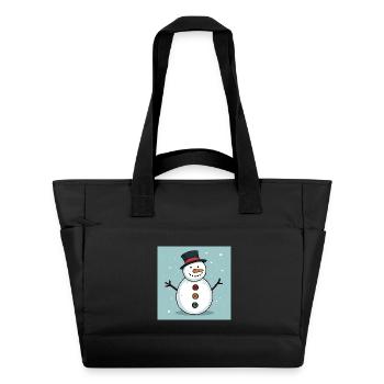 Bunter Schneemann mit Knöpfen - Wasserabweisende Padded Bag - Schwarz - Vorne