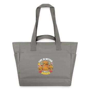 Burger Hamburger - Water-Repellent Padded Bag - grey - Front