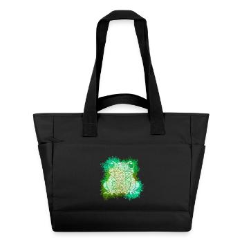 Grenouille Zentangle - Sac matelassé déperlant - noir - Devant