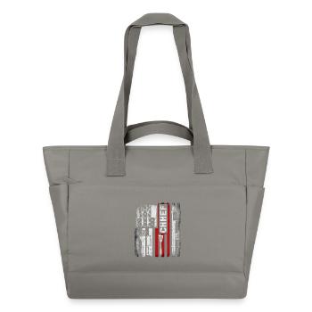Chef du drapeau américain - Sac matelassé déperlant - gris - Devant