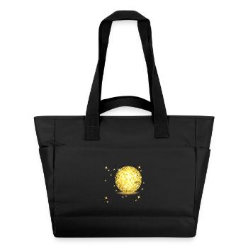 Goldenes Disco-Ball Glanz - Wasserabweisende Padded Bag - Schwarz - Vorne