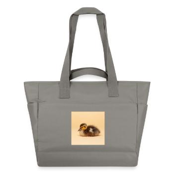 Goldenes Küken auf cremefarbenem Hintergrund - Wasserabweisende Padded Bag - Grau - Vorne
