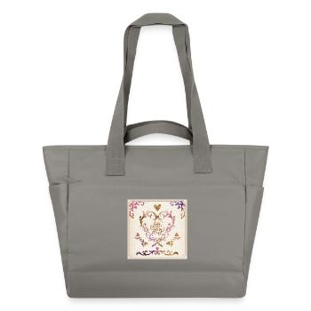 Elegantes Vintage Herz Ornament Design - Wasserabweisende Padded Bag - Grau - Vorne