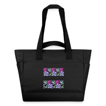 Abstrakte Kunst Blumen - Wasserabweisende Padded Bag - Schwarz - Vorne