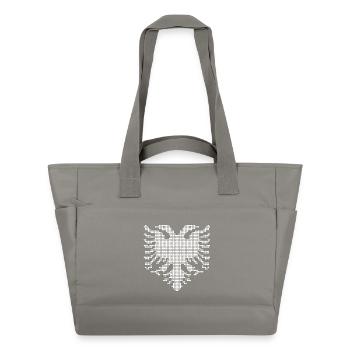 Albanian Double Headed Eagle Dotwork Emblem - Water-Repellent Padded Bag - grey - Front