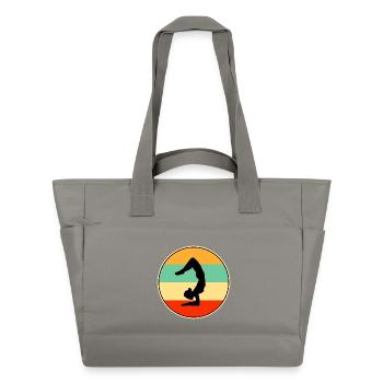 Retro Gymnast Silhouette Sunset Graphic - Water-Repellent Padded Bag - grey - Front