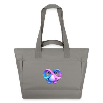 Cute Meta Infinity Mascot Sticker - Water-Repellent Padded Bag - grey - Front