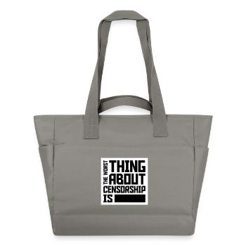 The Worst Thing About Censorship Is Lustig Ironie - Wasserabweisende Padded Bag - Grau - Vorne