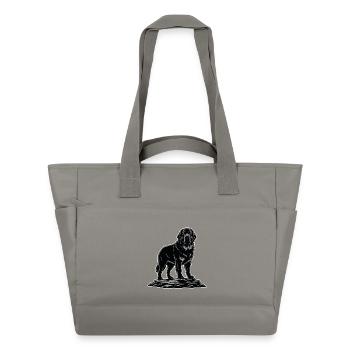 Newfoundland Dog Portrait Black Lifeguard - Water-Repellent Padded Bag - grey - Front